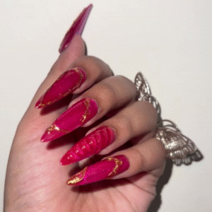 Golden Chrome Pink Cateye Stiletto