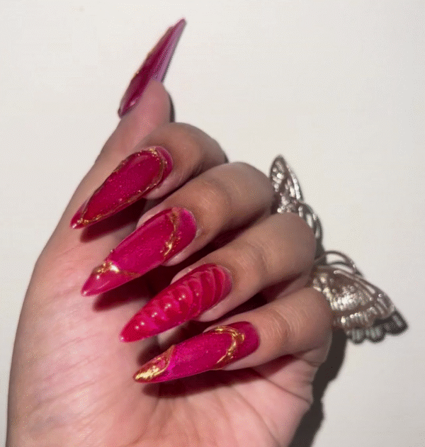 Golden Chrome Pink Cateye Stiletto